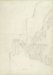 O Terraço das Almas Invejosas, ilustração à Divina Comédia de Dante Alighieri, 1824-27 (lápis e giz sobre papel)